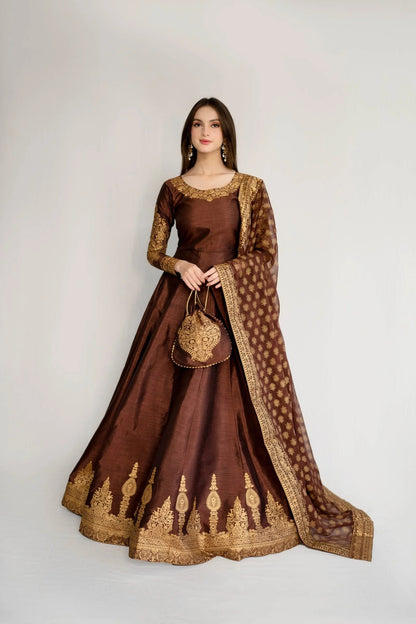BROWN BLOCK – II - Shehminas Wardrobe in brown – front view
