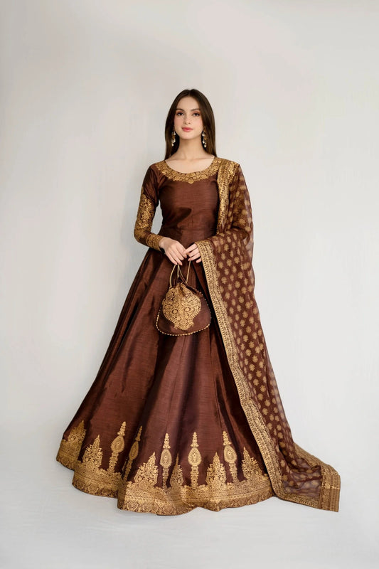 BROWN BLOCK – II - Shehminas Wardrobe in brown – front view