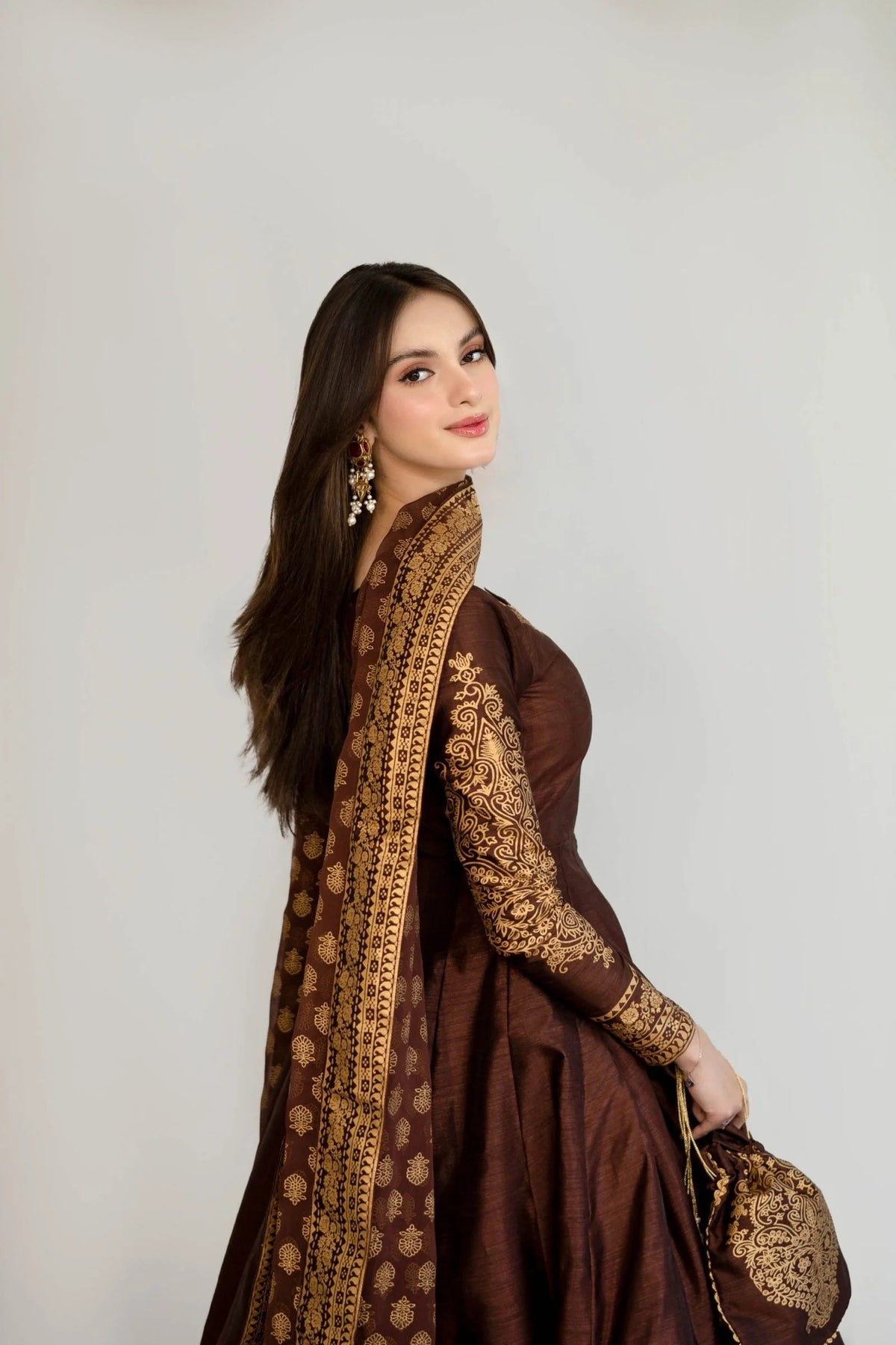 BROWN BLOCK – II - Shehminas Wardrobe in brown – alternate view
