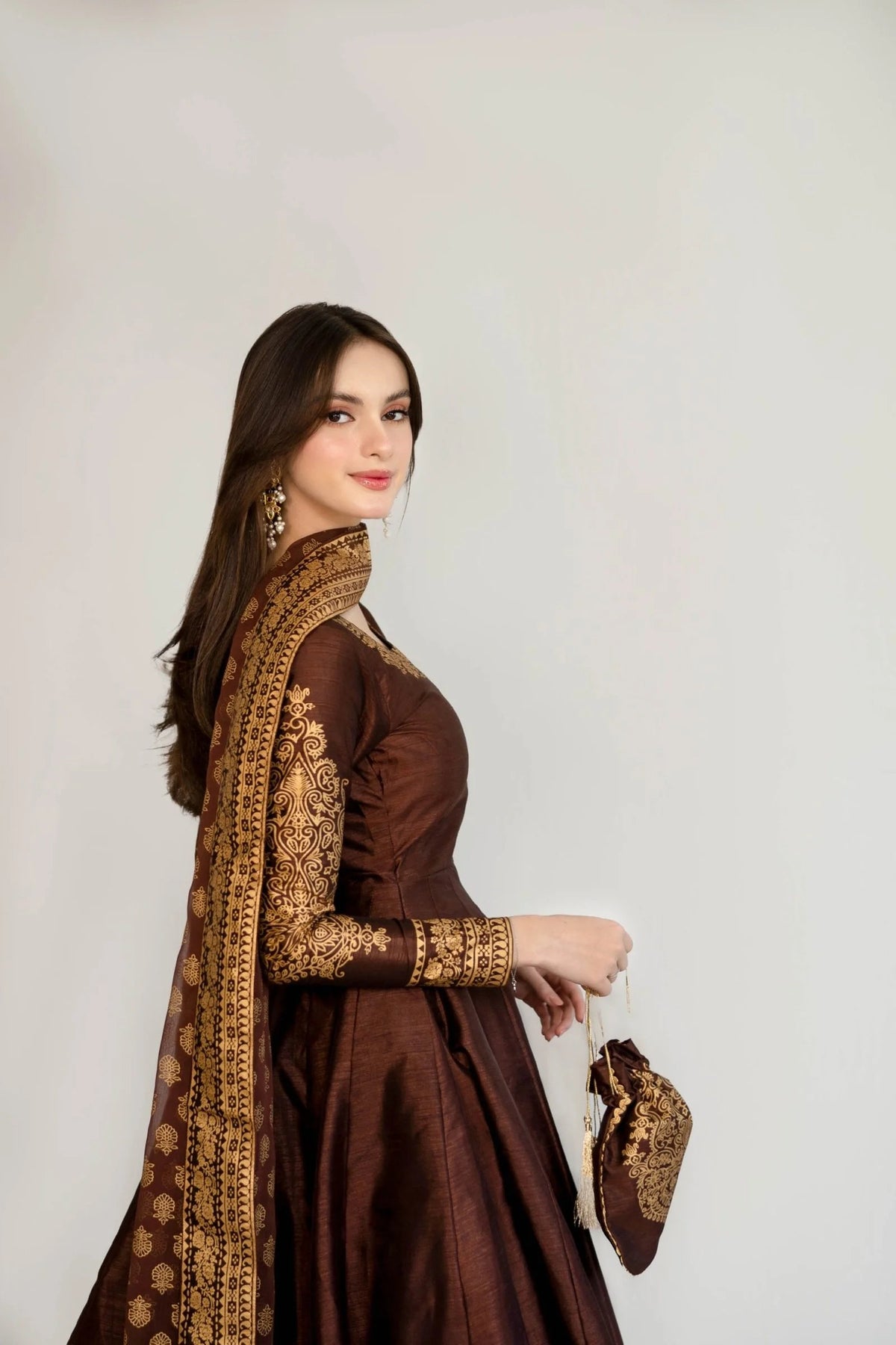 BROWN BLOCK – II - Shehminas Wardrobe in brown – alternate view